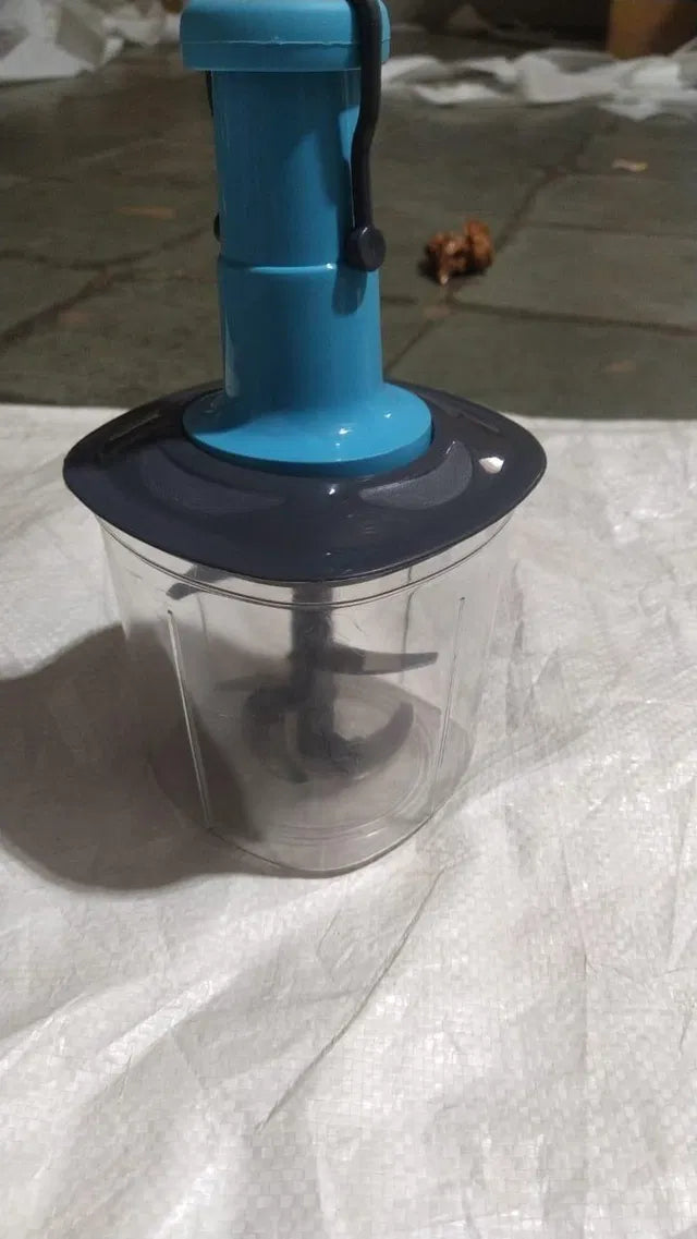 Push Manual Vegetable Chopper with 3-Tier Stainless Steel Blades