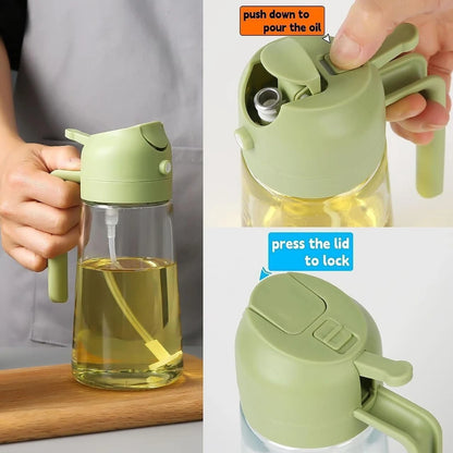 2-in-1 Oil Sprayer &amp; Dispenser Bottle