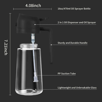2-in-1 Oil Sprayer &amp; Dispenser Bottle