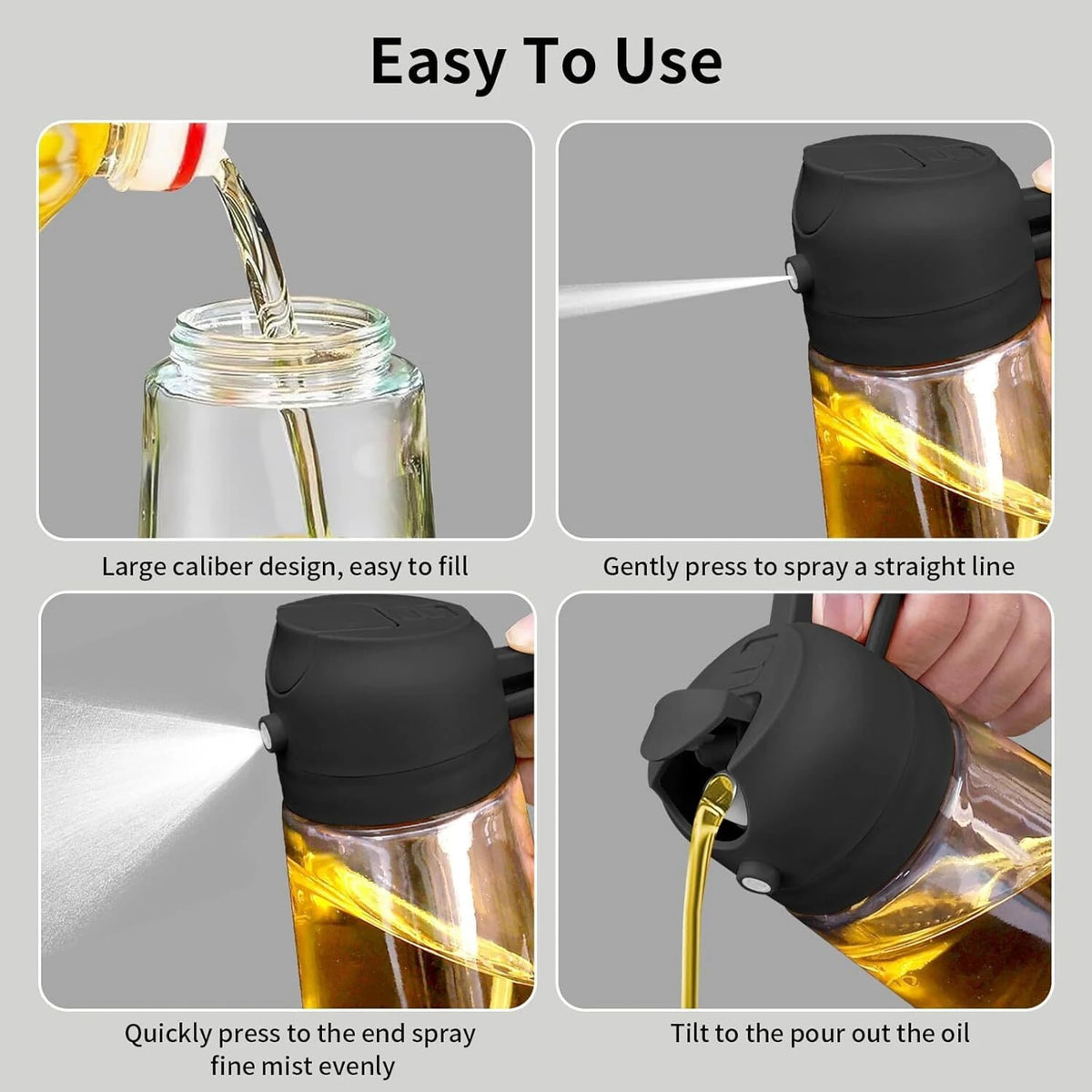 2-in-1 Oil Sprayer &amp; Dispenser Bottle