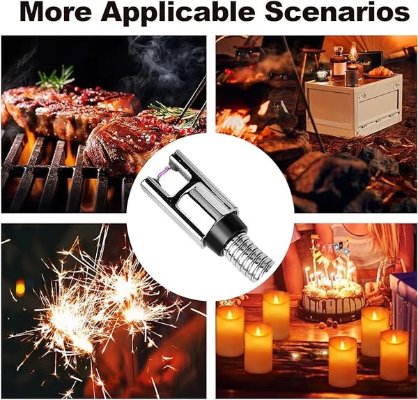 Rechargeable Electric Arc Lighter, Windproof with Flexible Neck & USB-C Port for Gas Stove & Candles