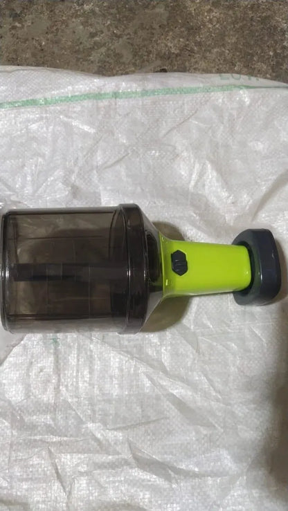 Push Manual Vegetable Chopper with 3-Tier Stainless Steel Blades